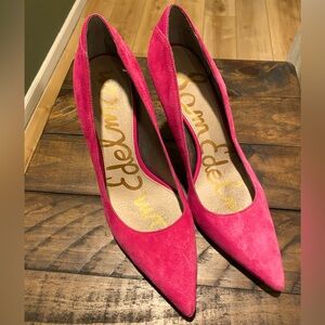 Sam Edelman bright pink suede heels- size 8